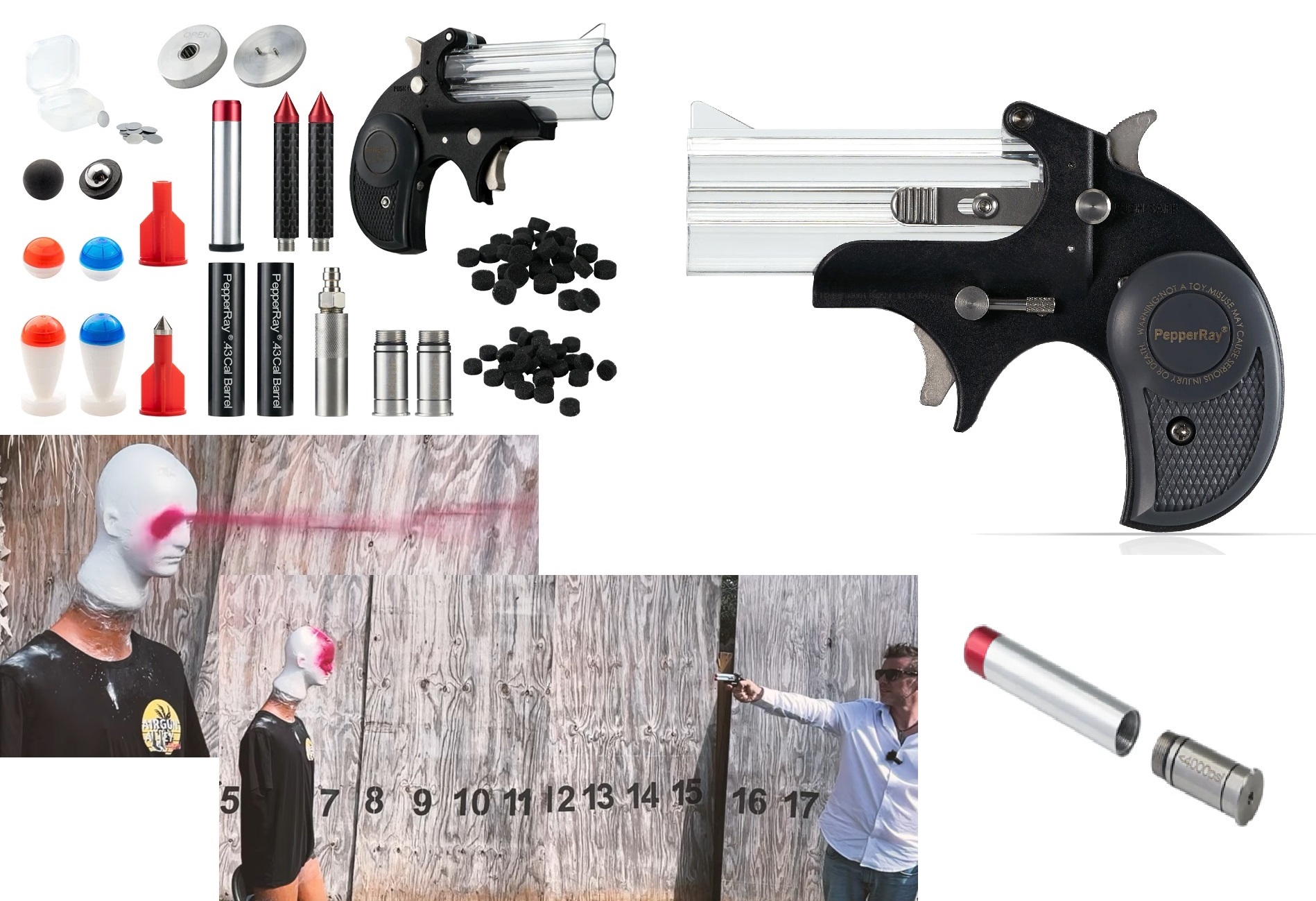 Mercury Rise PepperRay folyadéksugár-kilövő, paintball és pepperball derringer
