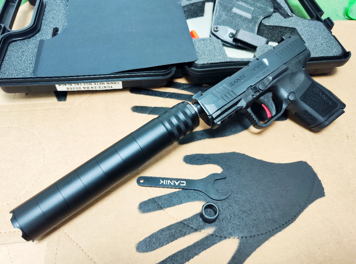 Canik MC9 (9 mm Luger) + A-Tec Pmm-6 hangtompító