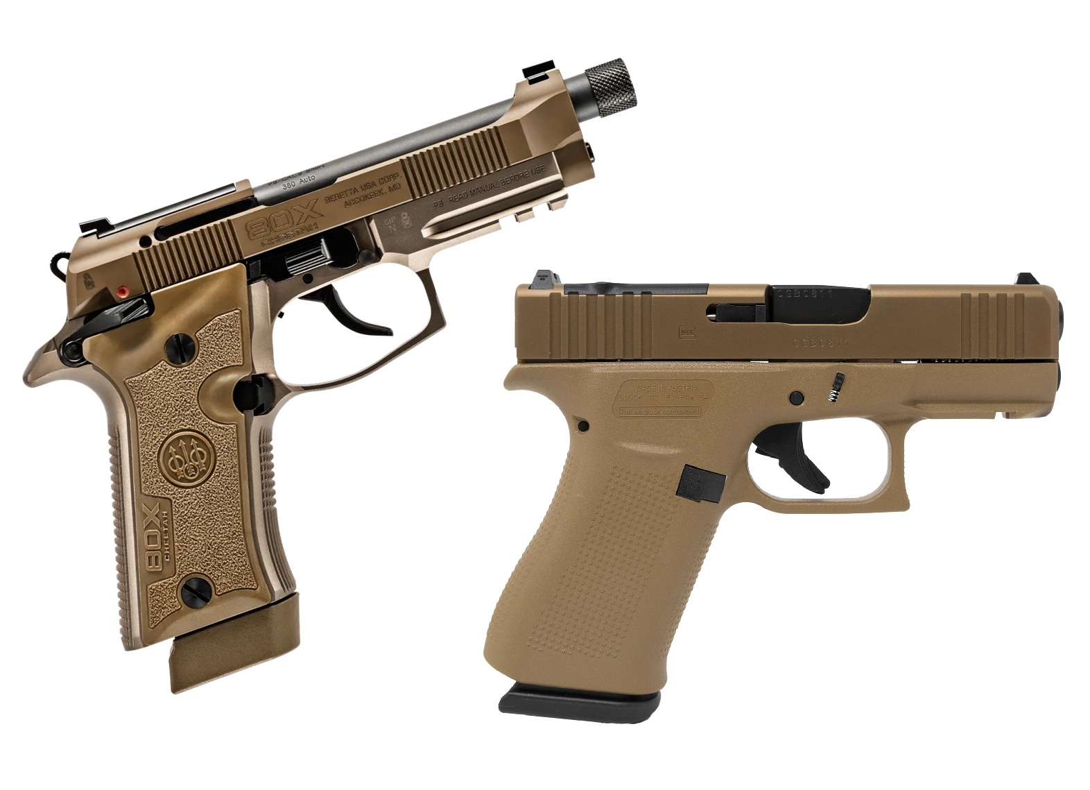 Beretta és GLOCK: homokszínű újdonságok