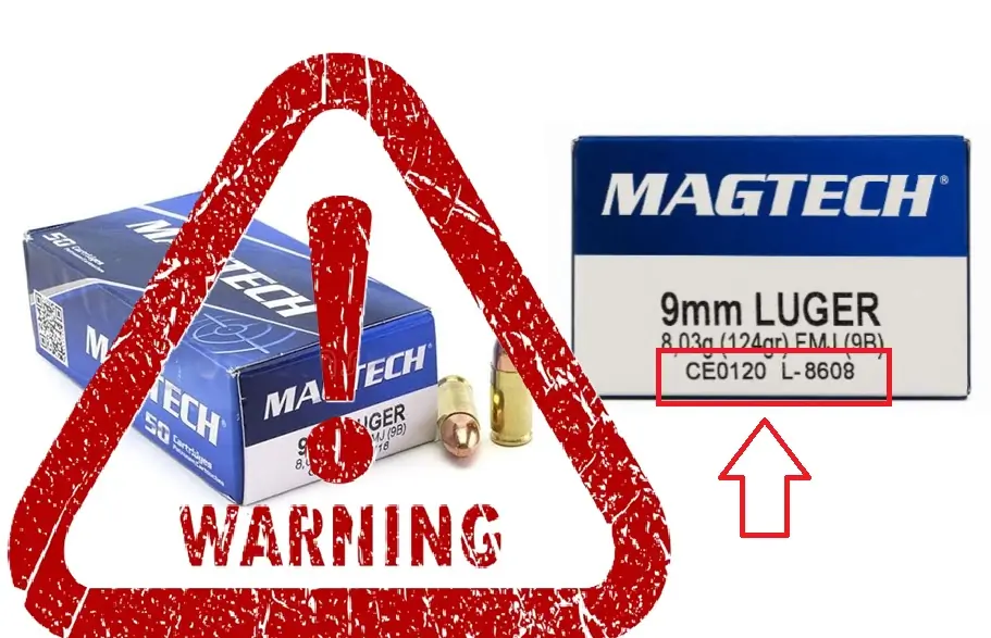 Biztonsági figyelmeztetés és önkéntes termékvisszahívás: Magtech 9x19 - CE0120 / L-8609